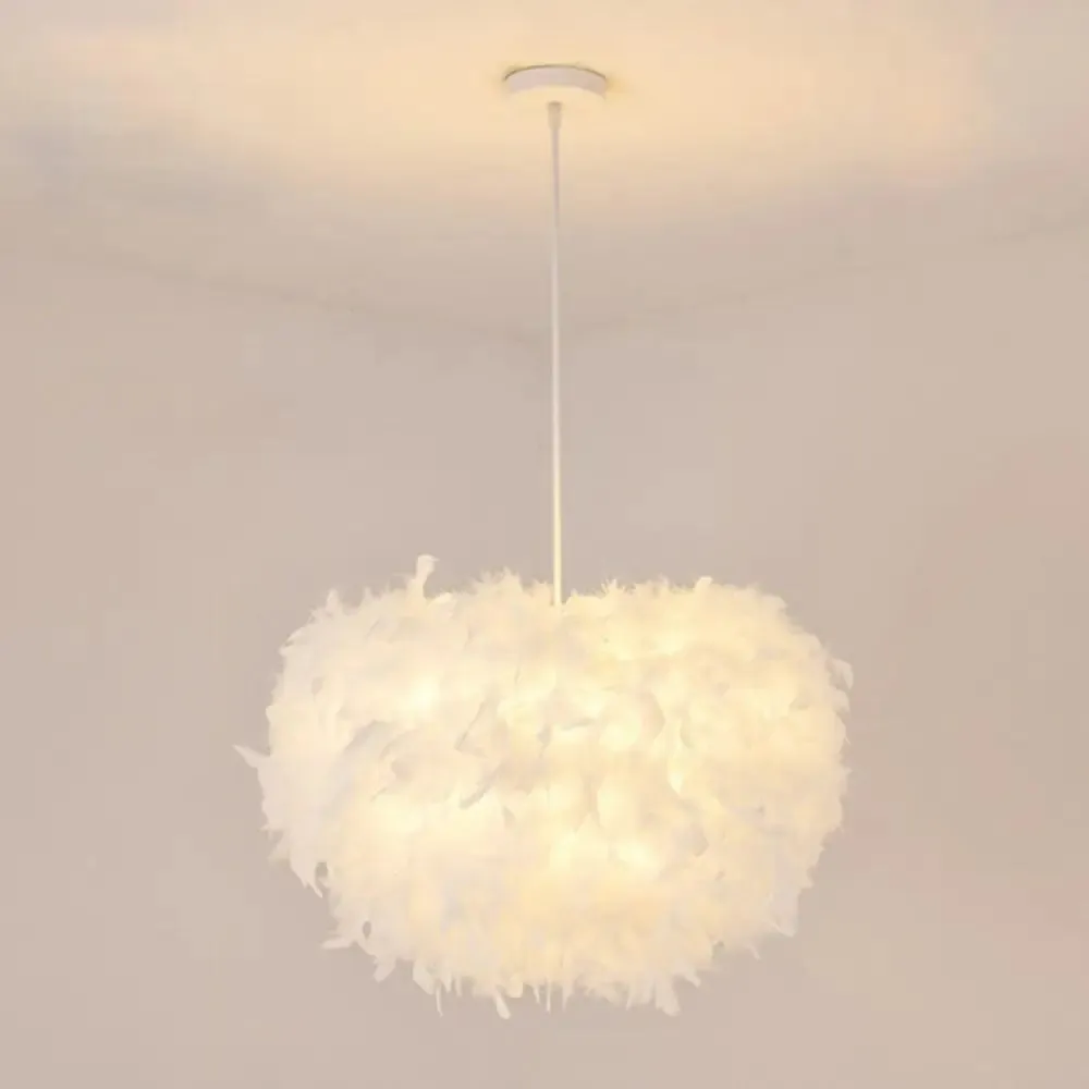 White Minimalistic Hemisphere Pendant Light for Living Room