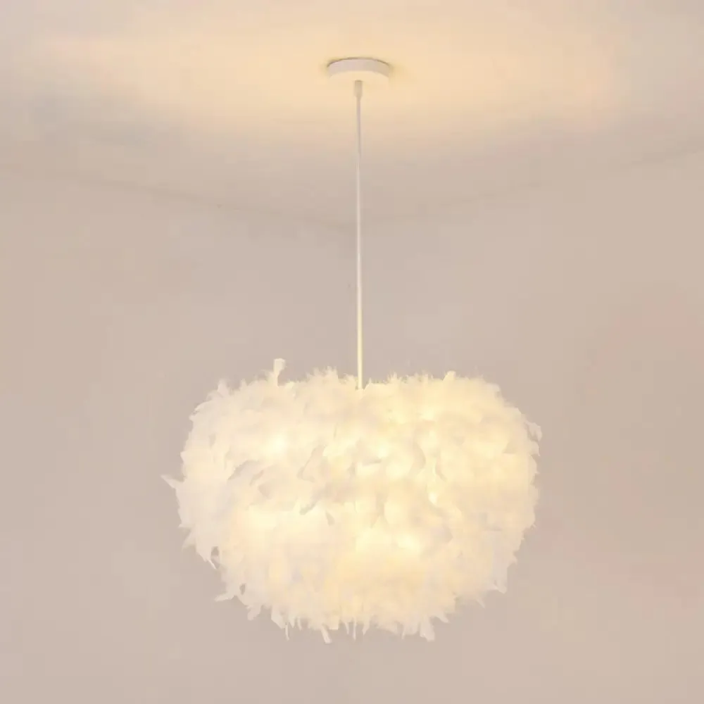 White Minimalistic Hemisphere Pendant Light for Living Room