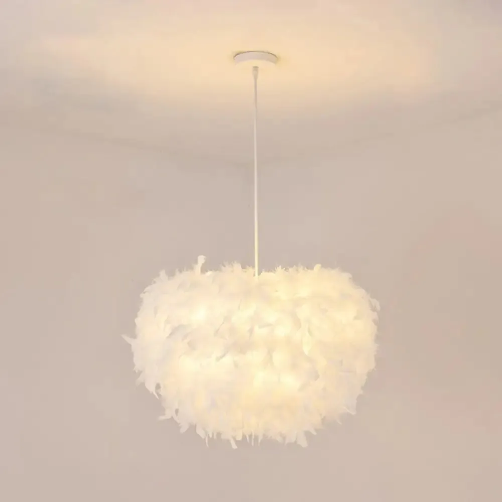 White Minimalistic Hemisphere Pendant Light for Living Room