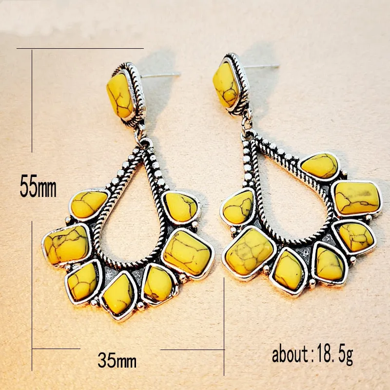 Yellow Magnesite Bohemian Earrings